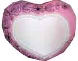 Heart pillows embroidered pink 2